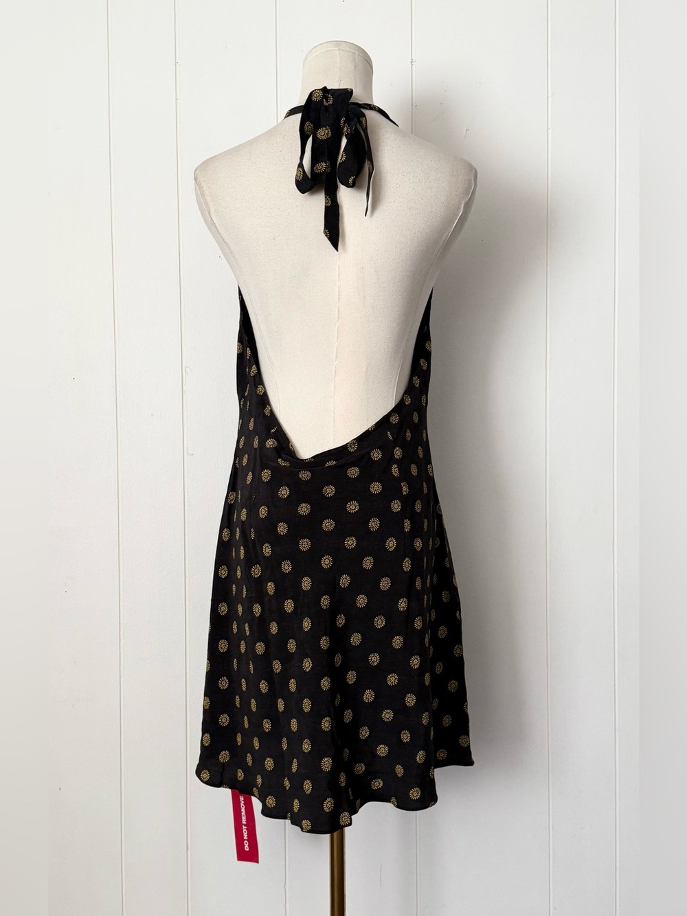 Réalisation Par The Leila Halter Backless Mini Dress 100% Silk in Sunburst XL - Picture 10 of 15